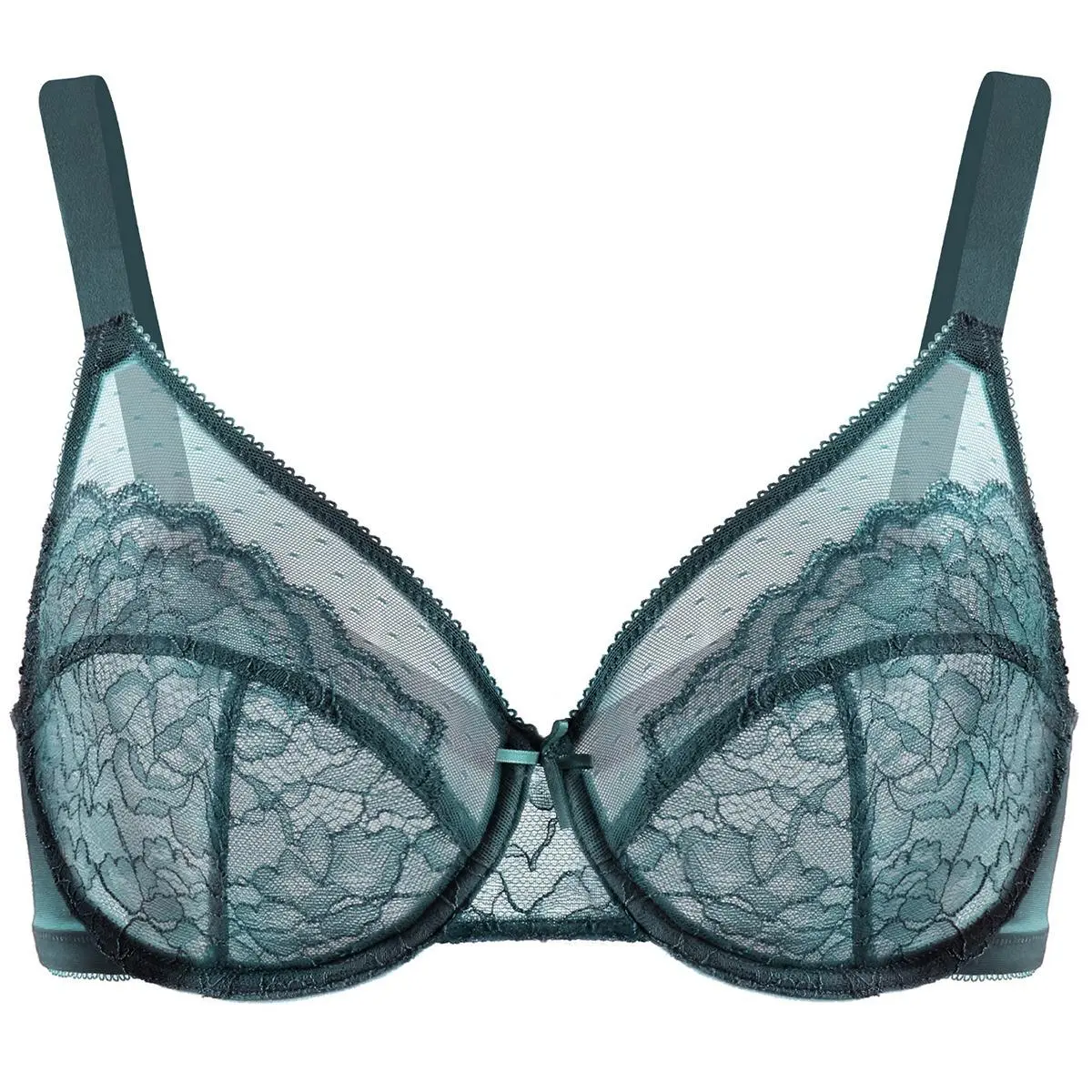 💞50K+ SOLD!👙HSIA Enchante Floral Lace Plus Size Underwire Unlined Unpadded Minimizer Full Coverage Bra Women's Wear Comfortable Breathable Mesh Cup-15