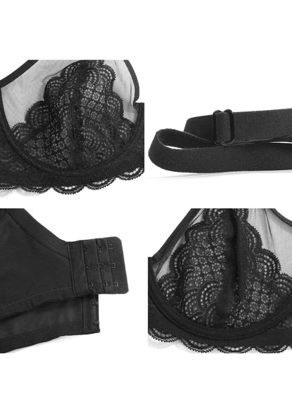 Mermaid Scales Lace Underwire Bra-4