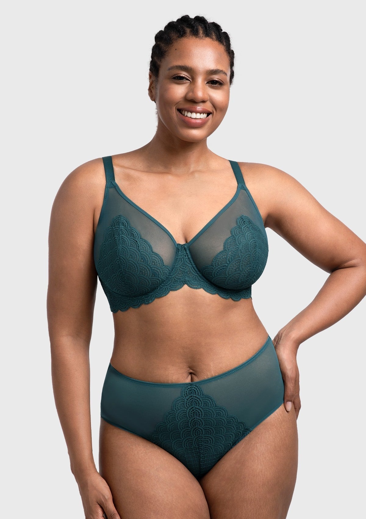 Mermaid Scales Lace Underwire Bra-10