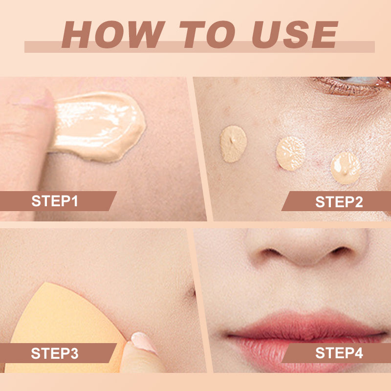 Long-Lasting Light Liquid Foundation with Powder Puff-6