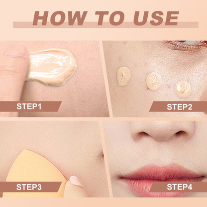 Long-Lasting Light Liquid Foundation with Powder Puff-6
