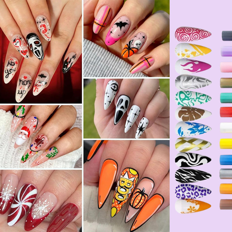 🎁Heißer Verkauf – 50 % Rabatt!✨ 12 Farben Nagelkunst-Stifte-Set für kreative Designs 💅🎨-2