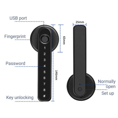 Free shipping🔥 Fingerprint Smart Door Lock Handle With Bluetooth APP Control-4