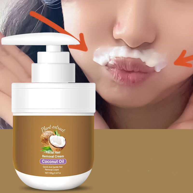 🎁 Buy 2, Get 1 FREE! 🥥✨Coconut facial hair removal cream – Gentle & effective（Suitable for full-body use）-4