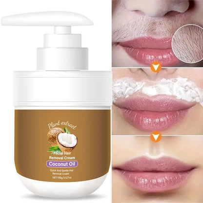 🎁 Buy 2, Get 1 FREE! 🥥✨Coconut facial hair removal cream – Gentle & effective（Suitable for full-body use）-3