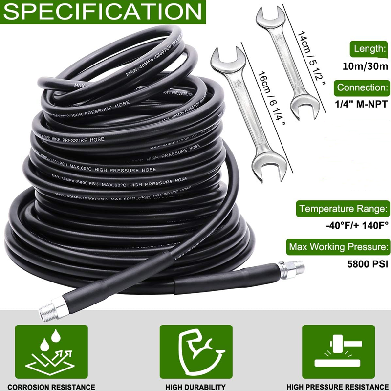 💦 69% OFF INSTANT! 🚿 5800PSI Sewer Jetter Kit - High-Pressure Nozzle & Hose for Clogged Drains/Pipes, Compatible with Most Pressure Washers 🔧📦-4