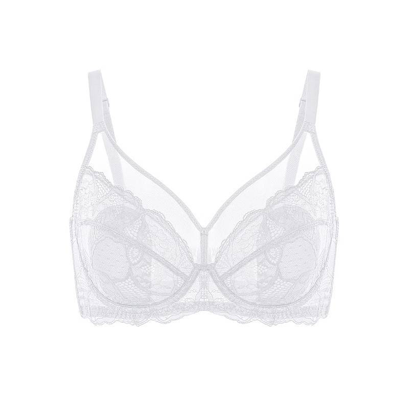 💞50K+ SOLD!👙HSIA Enchante Floral Lace Plus Size Underwire Unlined Unpadded Minimizer Full Coverage Bra Women's Wear Comfortable Breathable Mesh Cup-12