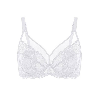 💞50K+ SOLD!👙HSIA Enchante Floral Lace Plus Size Underwire Unlined Unpadded Minimizer Full Coverage Bra Women's Wear Comfortable Breathable Mesh Cup-12