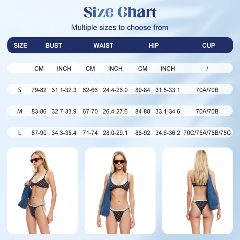 Women's Polka Dot Side-Tie Bikini Set-8