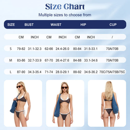 Women's Polka Dot Side-Tie Bikini Set-8