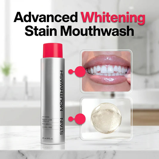 🏆2026 SALE -Advanced Stain-Lifting Whitening Mouthwash: Visible Debris Removal & Fresh Breath